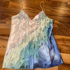Cami NYC silk Cami Top Blue Gradient Sleeveless Tank Top Layering y2k resort