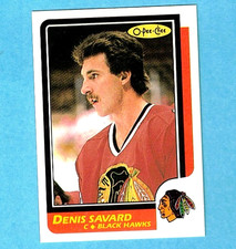 Denis Savard 1988 O-Pee-Chee OPC Blankback Blackhawks D902