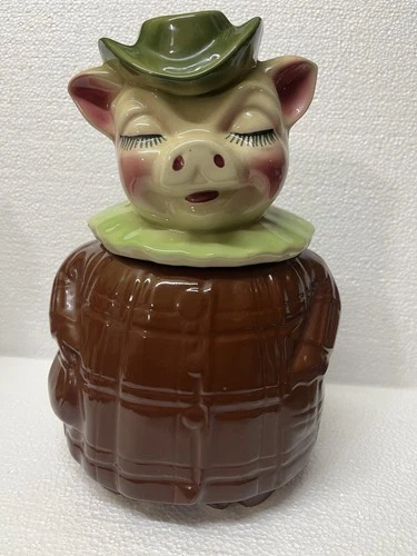 RARE INTACT BANK/Vtg Shawnee Pottery Bankhead Winnie Pig Piggy Bank Cookie Jar!
