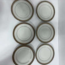 Vintage Royal Gallery Platinum Buffet Salad Bread Plate  6.5" Set 6 Elegant Trim