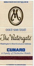 Watergate Hotel, Washington D C Matchbook