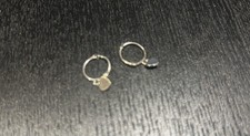 Image of Women’s Brand New 925 Sterling Silver Huggie Earrings With Heart Charms