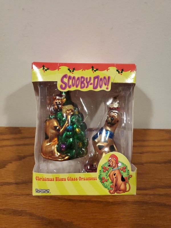 Vintage Cartoon Network Scooby Doo Glass Blown Ornament (2 Pack) NIP Trevor WB