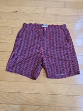 Trunks Surf  Swim  pink geometric print athletic swim trunk shorts  MENS S