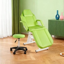73 in Facial Chair 3-Section Adjustable Tattoo Chair with Stool for Beauty Lash