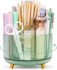 Rotating Pencil Pen Holder, Pen Organizer with 5 Slots - Aesthetic Desk Organize