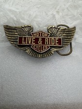 vintage Rare Hard To Find Harley Davidson Live Ride 1984 USA Buckle