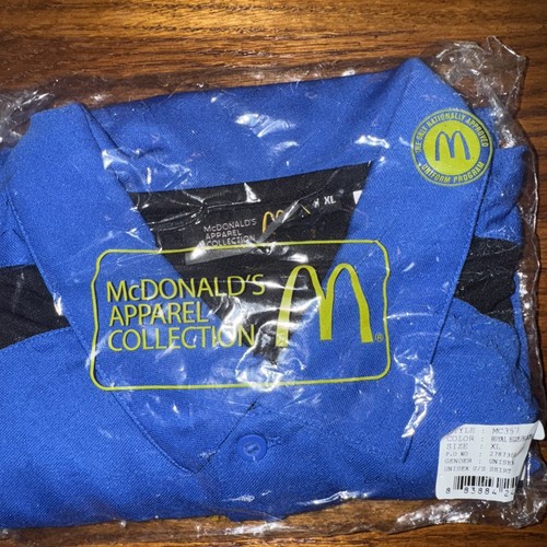 Vintage McDonalds unisex XL Blue Employee Uniform Shirt Polo Short ...