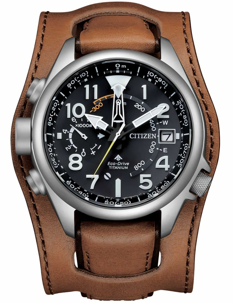 Citizen Promaster Eco-Drive Super Titanium Leather Strap Men's