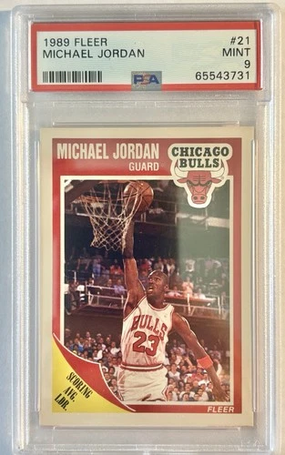 1989 Fleer Michael Jordan #21 PSA 9 Chicago Bulls Base Set Basketball Card
