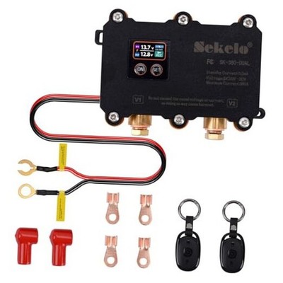 380 Amp Dual Battery Isolator Kit, 12V/24V Universal Smart VSR Voltage 