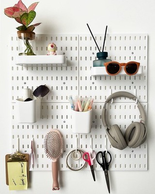 Pegboard Accessories Combination Wall Organizer Kit,Pegboard Shelf for Bedroo...