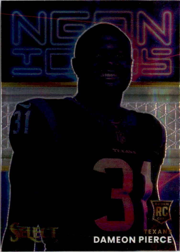 Dameon Pierce 2022 Panini Select Neon Icons RC #NI-18 Houston Texans