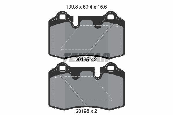 Textar Bremsbelagsatz, Scheibenbremse 2016501 FüR Aston Martin-image