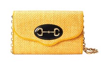 GUCCI Shoulder Bags Leather Yellow Women 10.2 x 1.2 x 6.3 in