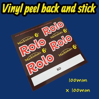 ROLO 6D Vintage Sweet Wrapper Classic Vinyl Aufkleber Süßigkeiten Macintosh Schokolade 