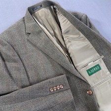 Lauren Ralph Lauren Blazer Mens 48R Brown Herringbone Wool Sport Coat Two Button