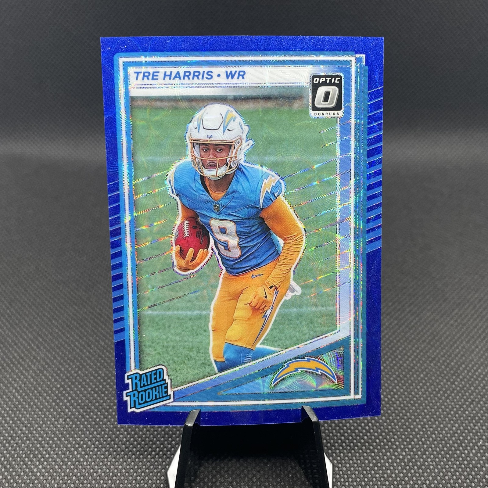Tre Harris 2025 Donruss Optic Rated Rookies Preview Blue Scope Rookie #329
