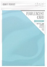 Craft Perfect Pearlescent Cardstock 8.5"X11" 5/Pkg-Caribbean Sea