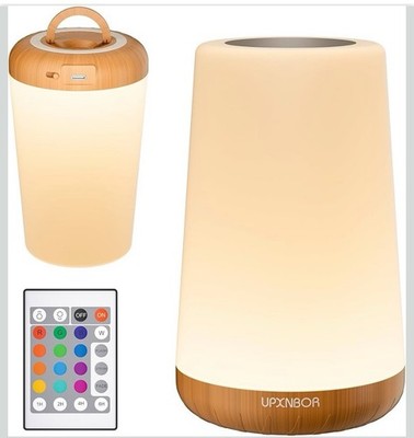 UPXNBOR Nachtlicht LED Touch Nachttischlampe Fernbedienung 13 Farben Genießen