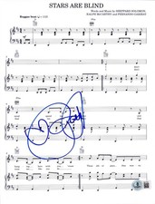 Paris Hilton Stars Are Blind Sheet Music Authentic Autograph Beckett