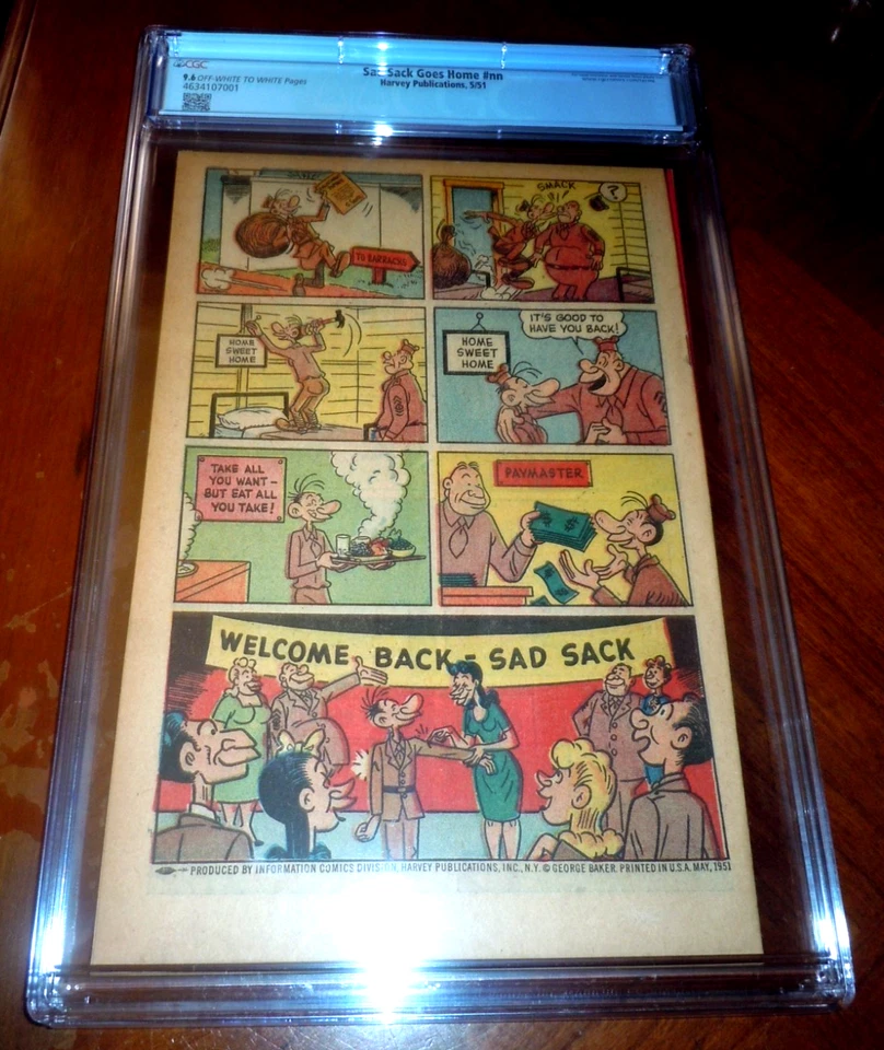 SAD SACK GOES HOME #NN (HARVEY COMICS 1951) CGC Calificado Casi Nuevo+ (9.6) Estado Foto 3 de 4