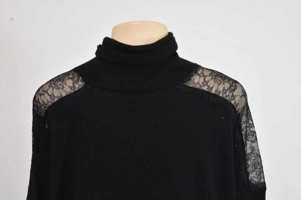 Suéter tejido Bloomingdales 100 % cachemir 2 capas negro para mujer talla pequeña Foto 2 de 4