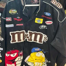Vintage M&Ms Nascar Racing Jacket Elliot Sadler #38 JH Design Size 6XL *RARE*