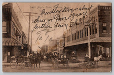Cleburne TX South Anglin Street Horse Buggy Johnson Co Street View Postcard 1908