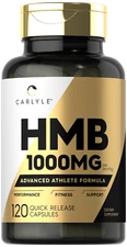 HMB Supplement | 1000mg | 120 Capsules | Non-GMO, Athlete Formula | by Carlyle