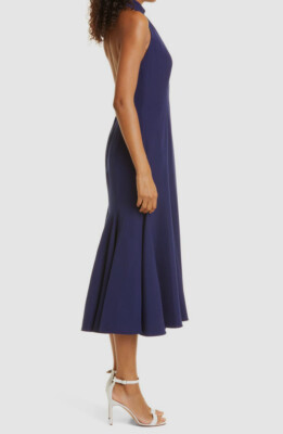 milly penelope halter dress $465 Milly Women's White Penelope Open-Back Cady Halter A-Line Dress Size 12