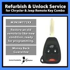 Unlock Reflash Service for Chrysler Keyless Entry Remote Headkey Fob M3N5WY72XX