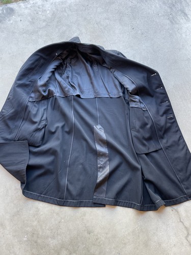 Vintage Black USN Navy Trench Coat Long Jacket Heavy - Picture 9 of 11