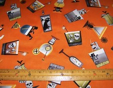 1 yard of Henry Glass WITCH'S BREW on ORANGE 100 Cotton Fabric HALLOWEEN
