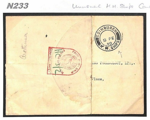 GB NAVAL WW2 Cover 1940 *EDINBURGH HM SHIPS* CDS Censor Scotland {samwells}N233 - Picture 4 of 9