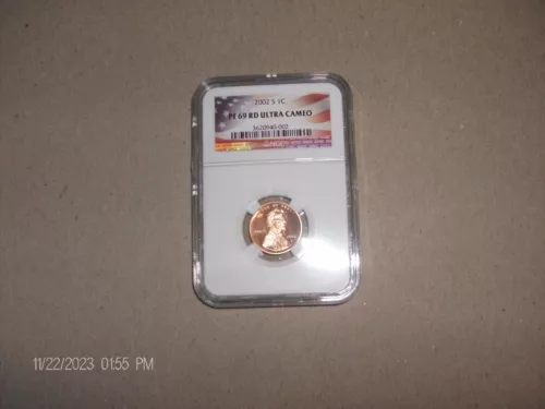 2002 Lincoln Penny Clad NGC PR69RD Ultra Cameo Flag Label