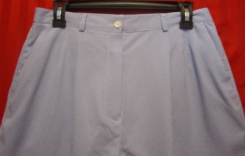 Women's EP Pro Bermuda Golf Shorts High Rise Blue Check Size 10 Excellent - Picture 2 of 5