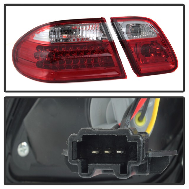 9602 MERCEDES BENZ W210 ECLASS SEDAN LED RED CLEAR TRUNK TAIL LIGHTS