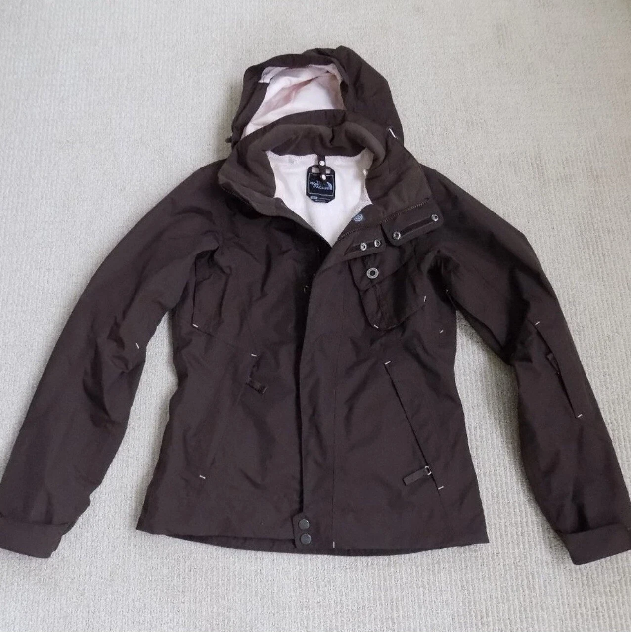 THE NORTH FACE TNF WOMENS S SMALL 2 IN 1 SKIING SNOWBOARDING WINTER JACKET BROWN