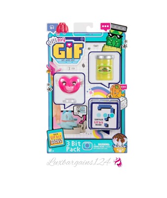 OH! MY GIF 3 Bit Toy Pack - Puggo & Hearty Collectable Real Life Animated