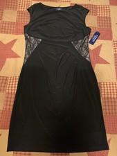 Chaps Women's Sleeveless Sheath Dress, Black, Size XL - New With Tag