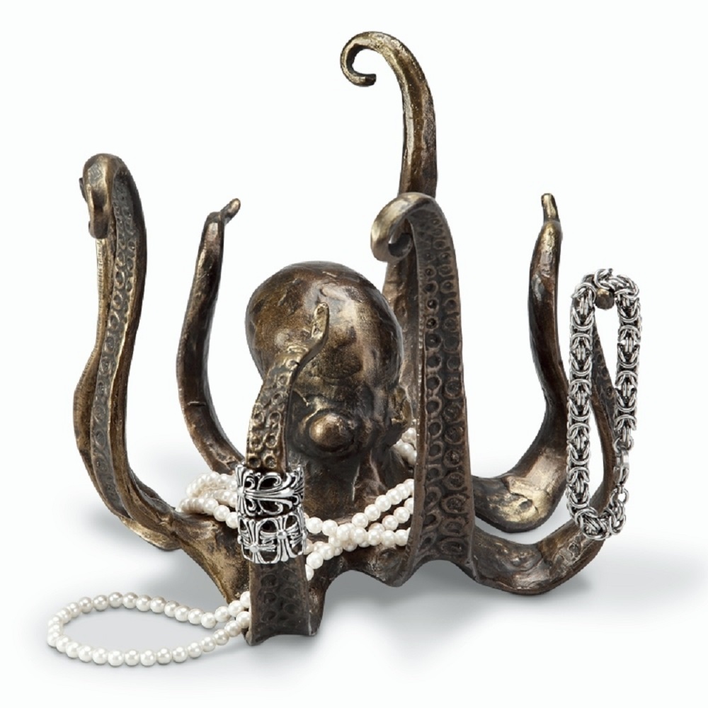 Octopus Sea Sculpture Cast Iron Statue Jewelry Holder Figurine ~ SPI Home 50980