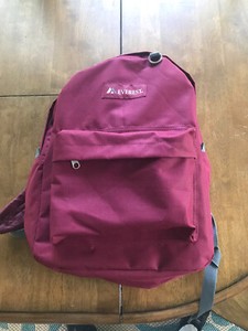 burgundy school backpack