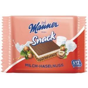 Manner Milk-Hazelnut Wafer Cookies Biscuits Snack 125G  (9000331605227)