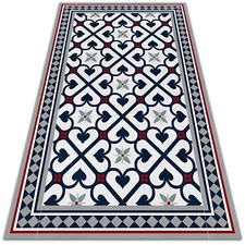 Vinyl Carpet Floor Rug Mat Home Decor Living Room  100x150 floral diamonds