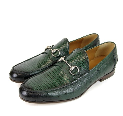 $1750 New Authentic Gucci Mens Ostrich 