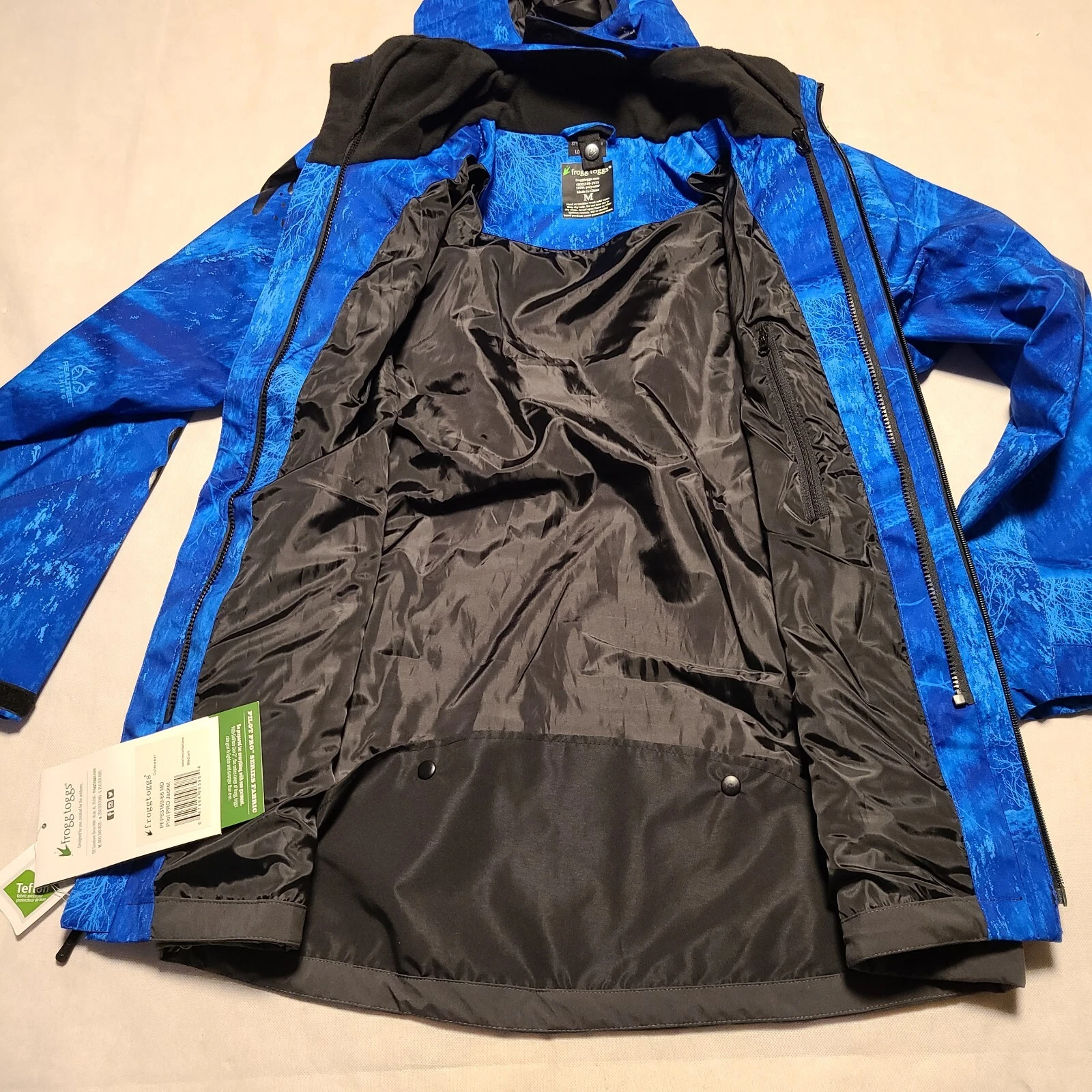 Limited Edition Frogg Toggs Pilot PRO Jacket Sz M Realtree Fishing Dark Blue - product detail image 15
