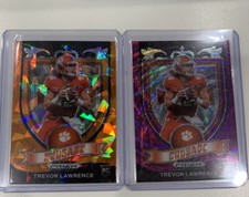 Trevor Lawrence 2021 Prizm Draft Picks Orange Ice & Purple Wave Crusade