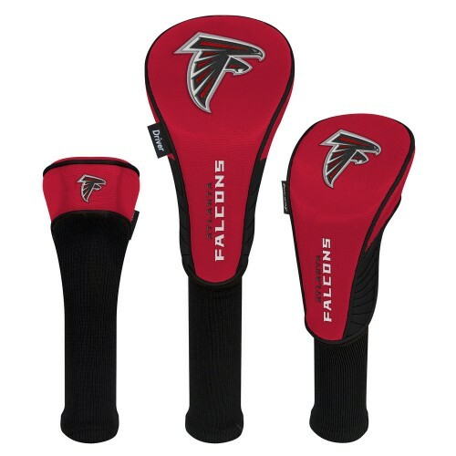 ATLANTA FALCONS HIGH QUALITY NYLON GOLF HEAD COVER SET EMBROIDERED LOGO
