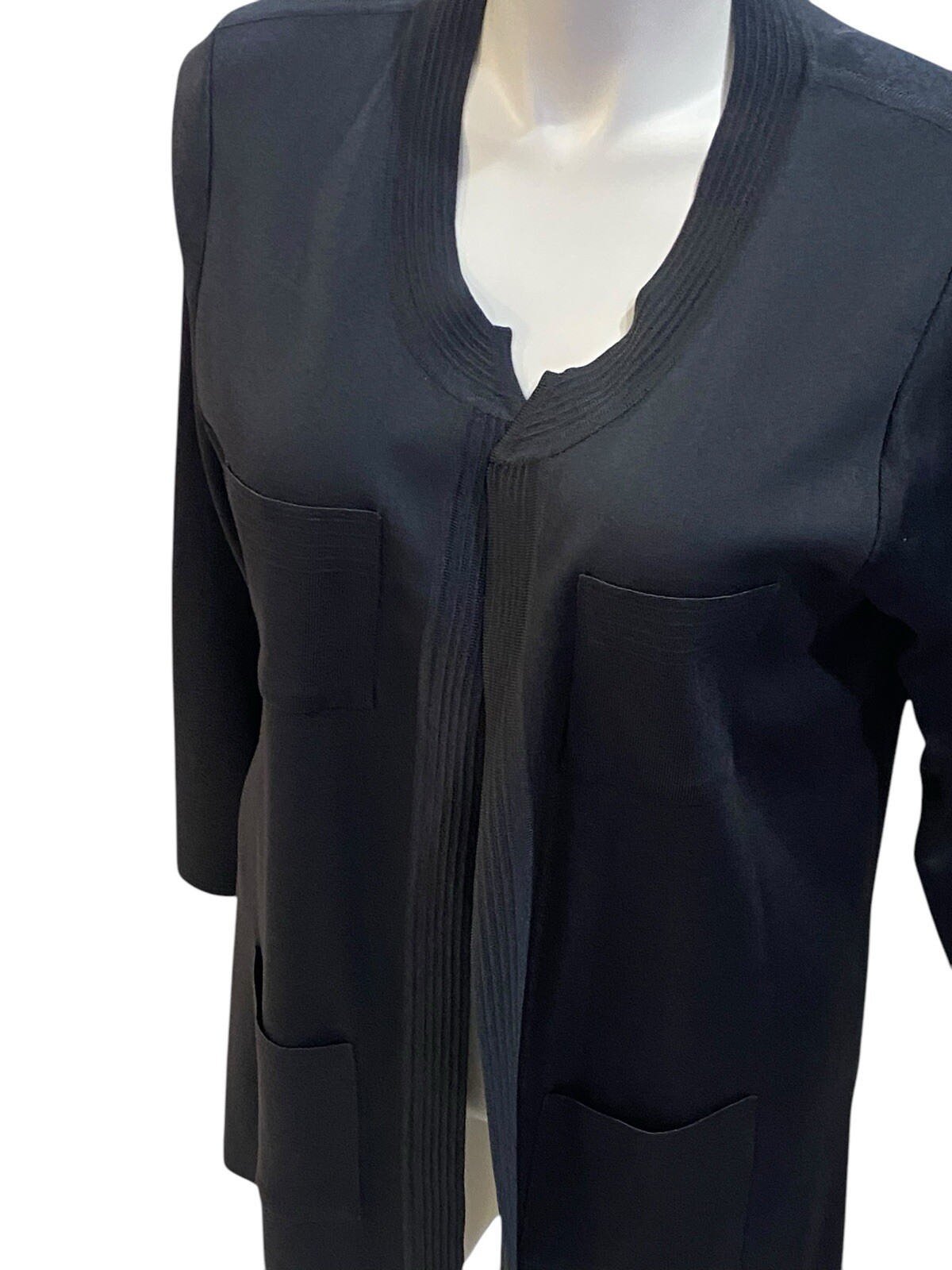 Size XL Exclusively Misook Gray Solid Open Front … - image 4